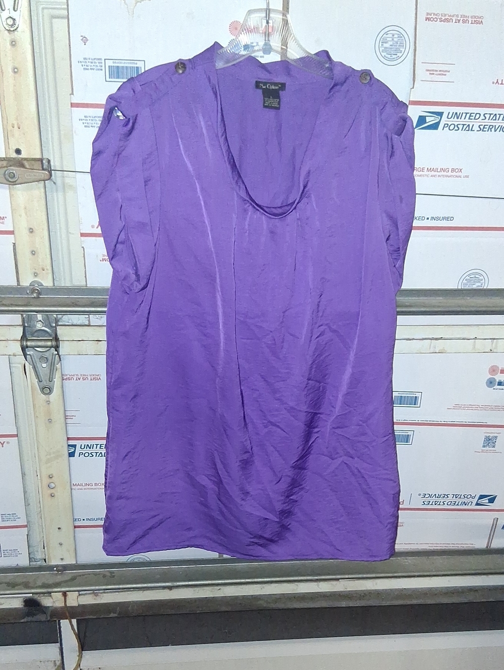 New Options Size L Purple Cowl Neck Sleeveless Top (Sku A 41)
